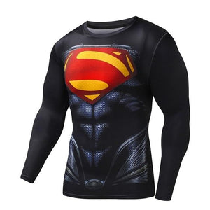 Compression Shirt Workout Training Fitness Men Cosplay Rashgard Plus Size Bodybuilding T shirt 3D Printed Superman Tops For Male